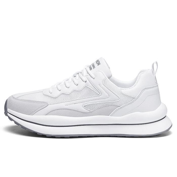 Baskets pour hommes blanches semelle épaisse chaussures de sport