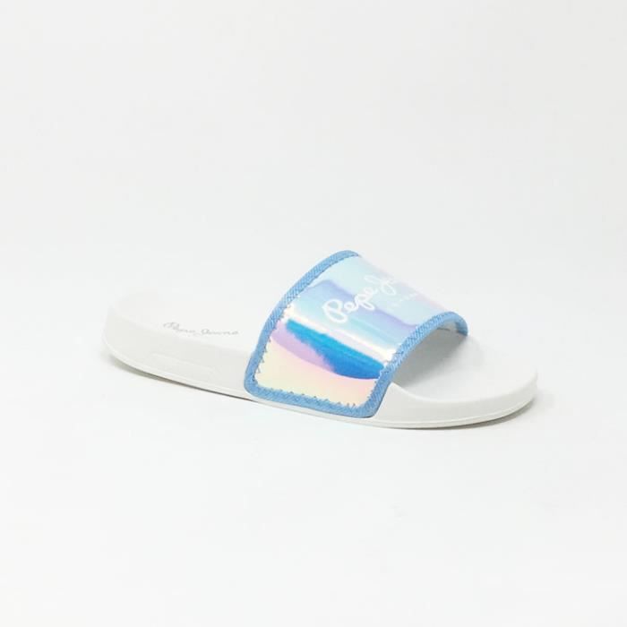 Sandales Claquette Slider Corny Argent Pepe Jeans Femme