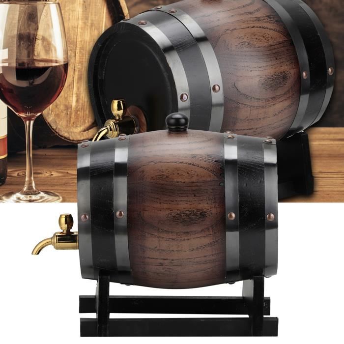 3L Vintage Rayé Chêne Noir Baril De Vin Rouge Baril Récipient Seau Avec ...