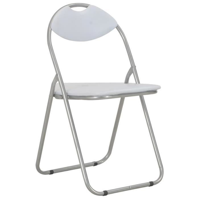 omabeta chaises de cuisine - chaises pliantes de salle à manger 2 pcs blanc similicuir - meubles haut de gamme - m01191