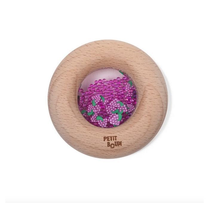 Donut sensoriel en bois - Raisins - PETIT BOUM - PBSDGRA - Beige - Bois de hêtre naturel - Dès 3 mois