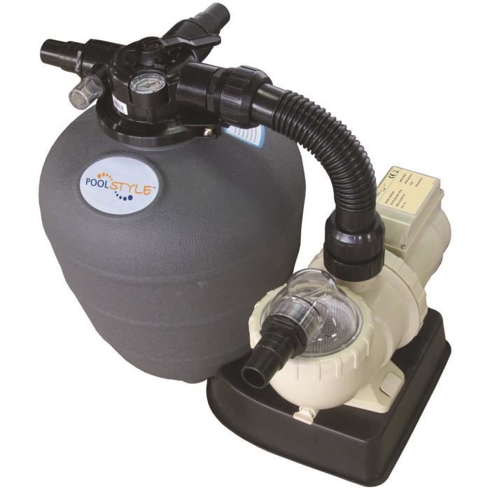 Kit de filtration - POOLSTYLE - Platine - Filtre à sable - 11m3/h - 500mm - 3/4CV MONO