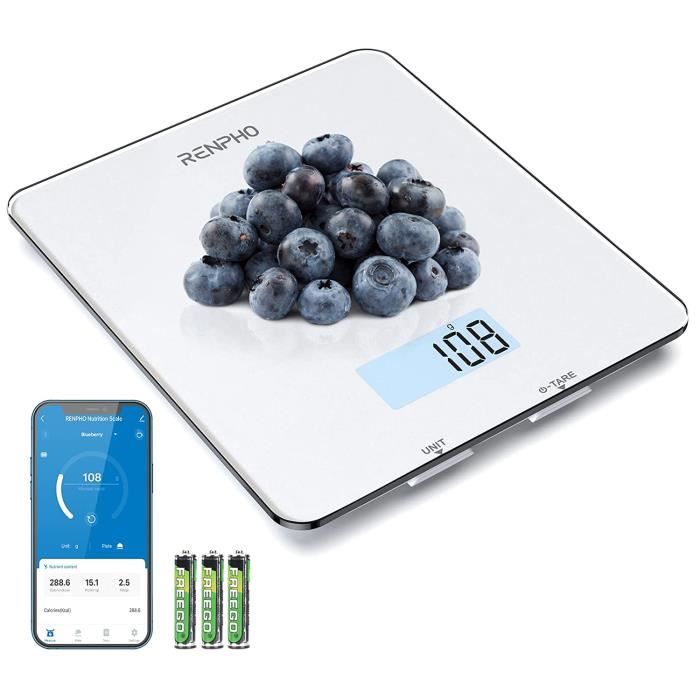 Balance de Cuisine Numérique RENPHO Balance électronique Appareil de Balance de Cuisson avec Application pour Smartphone