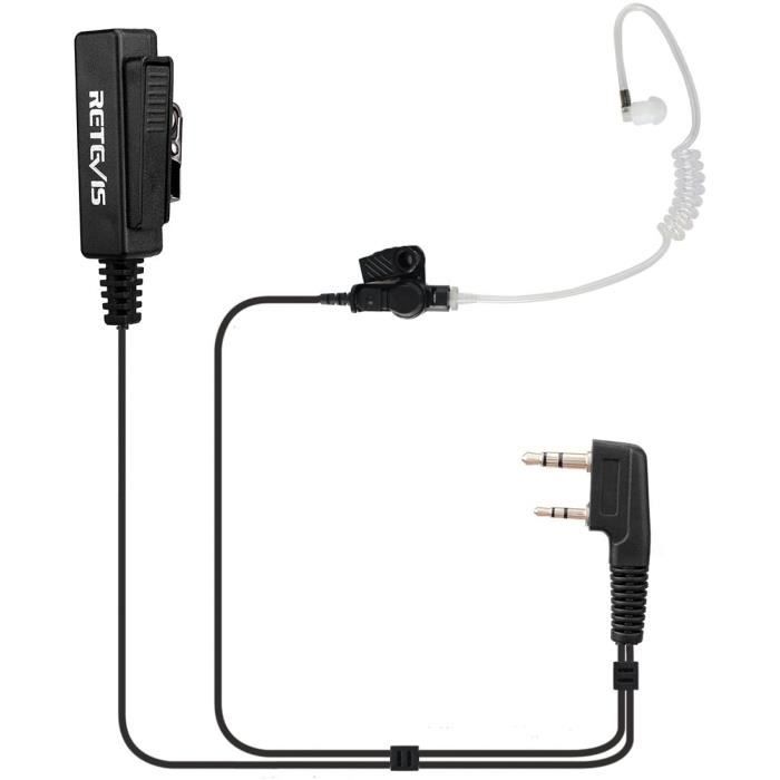 Retevis RE3120 Talkie Walkie Écouteur Oreillette Compatible avec Talkies Walkies Retevis RT24 RT27 RT22 RT622 RT28 RT617 RT618 RT619 RT46 RT667 Baofeng BF-888S Radioddity Kenwood 4 Pcs 