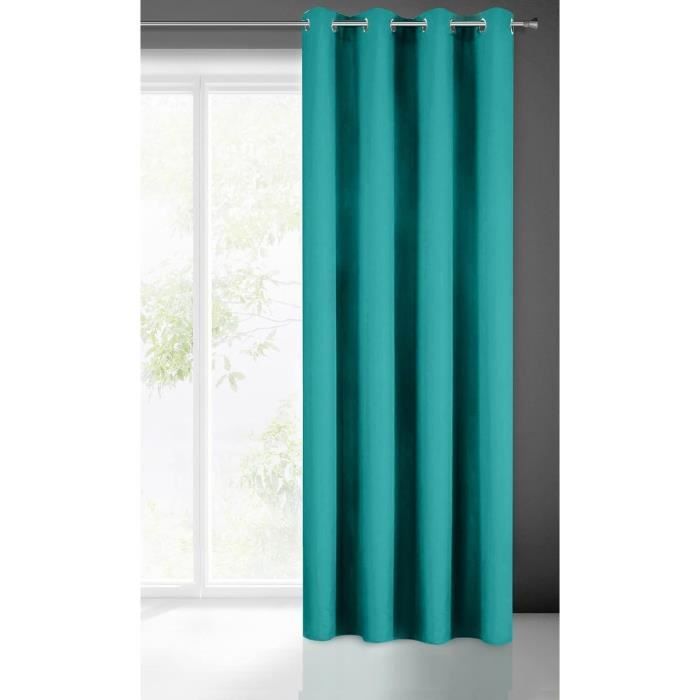 1Pcs Rideau Voilage Transparent Turquoise H/L 270 X 140cm Avec Oeillets