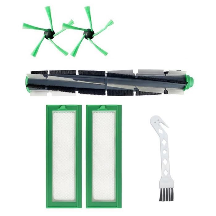 Trade-Shop Saugroboter Zubehör-Set 6in1 Bürsten Filter Passend Für Vorwerk Kobold VR200 VR300 Saugroboter 6 Tlg Set Bestehend Aus 3x Hepa Staubfilter 3x Seitenbuerste 5 Armig S05es0j0