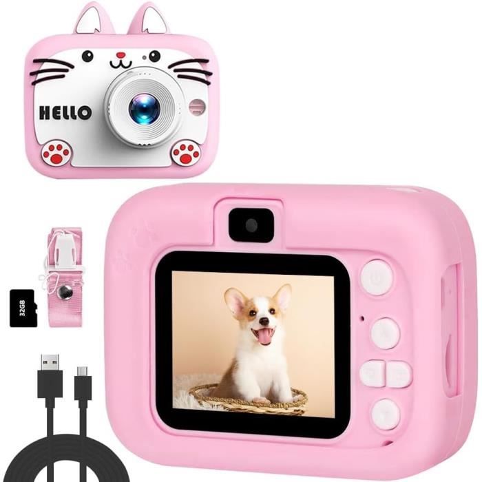 Appareil photo numérique pour enfants de 3,5 pouces avec carte de 32 Go, 1080P HD