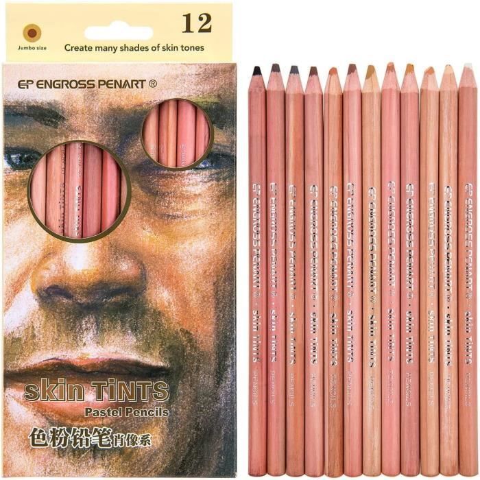 Crayon de Couleur Pastel Doux Professionnel, Crayons pour le Teint