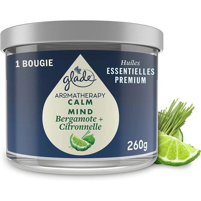 Bougie Glade Vegan Romantic Vanilla Blossom - Sans Huile De Palme - Parfum Aux Huiles Essentielles - 1 Bougie Parfumée Longue Durée