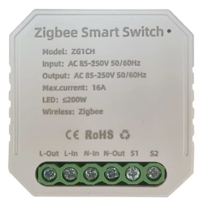 MHCOZY Zigbee 3.0 Relais Module de Commutation Mini 1 Vitesse 12 Voie