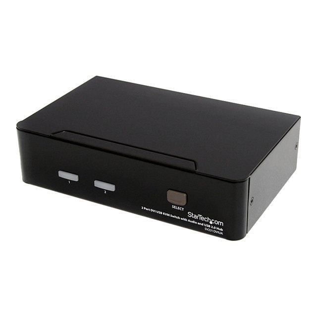 STARTECH Switch KVM USB DVI - 2 ports - Commutateur écran clavier souris DVI avec audio et hub USB 2.0
