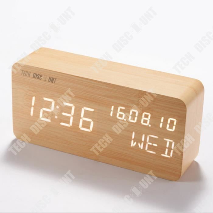VBESTLIFE Horloge Numérique, Radio-réveil à Projection 3 Couleurs Avec Affichage Température Et Humidité, Grand Écran LED Pour La Maison Ou Le Bureau