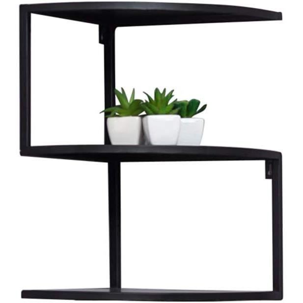 Étagère murale d'angle en forme de fleur noire | Étagère Murale