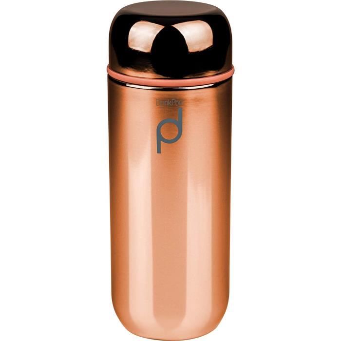 Mug Isotherme DrinkPod - 280ml - Acier Inoxydable - Rose - Garde Chaud 6h/froid 24h - Sans BPA