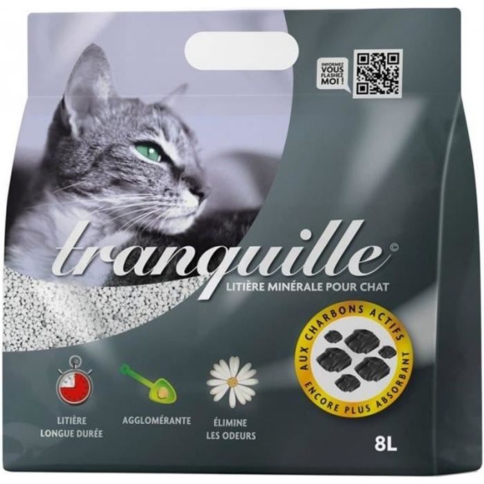 Comparer les prix de Litière Minérale - Tranquille - 8L - Agglomérante - Lot de 8 - Charbons Actifs