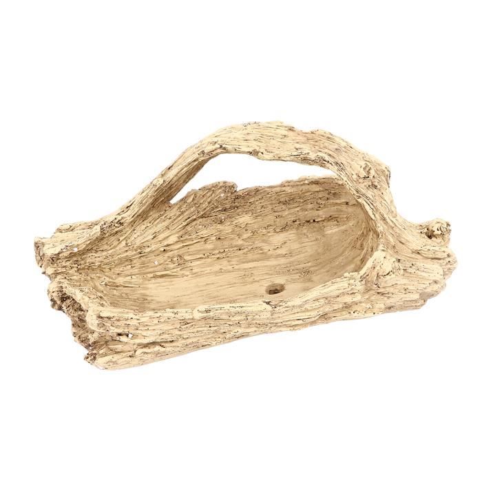 Akozon Jardinière Artificielle En Bois Flotté - Pot Succulente Vintage Souche D'Arbre Pour Plantes Et Décoration Maison & Jardin