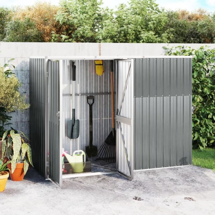 SALE 2024 Abri à outils de jardin JMS - Armoire extérieur Gris 225x89x161 cm Acier galvanisé 18235Kg