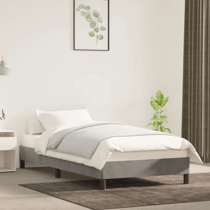 vidaXL Cadre de lit sans matelas gris clair 100x200 cm velours 346958