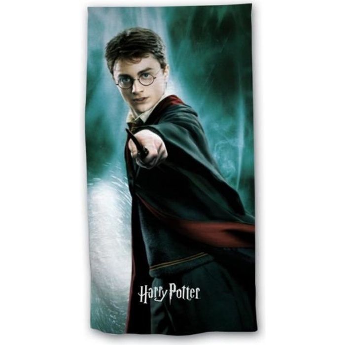 Serviette de bain ou drap de plage Harry Potter sorcier 70x140 cm