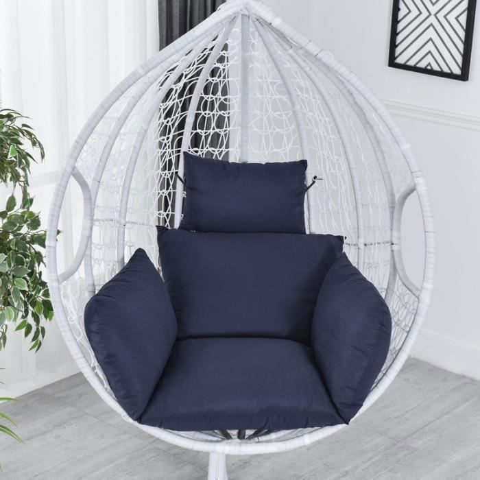 Coussins Rembourrés pour Chaise Hamac Suspendue – Siège Confortable pour Patio/Jardin Garnissage en Polyester Coloris Marine