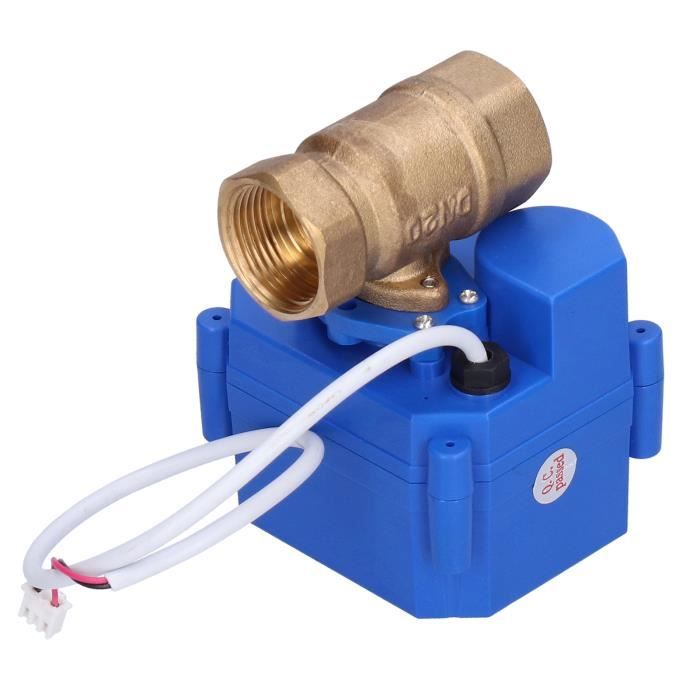 Vanne à Bille Motorisée IP67 3/4" - Laiton, 3 Fils 2 Commandes, AC220V/DC12V/24V - Pour Eau Chaude/froide, Contrôle Automatique - 7