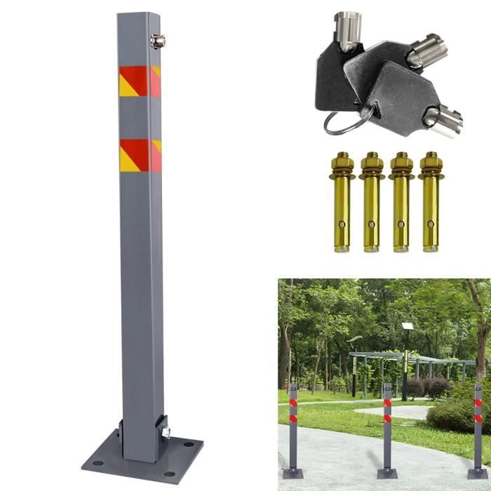 Barrière, arceau de parking manuelle en acier à cylindre + clés