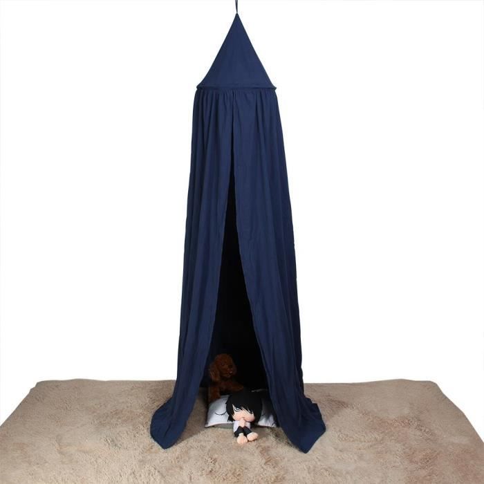 Moustiquaire Ciel De Lit Auvent De Lit Pour Bebe Enfants Lecture Bleu Royal Cdiscount Maison