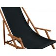 Chaise longue de jardin pliante noire - ERST-HOLZ - modèle 10-305FKD - accoudoirs - oreiller - repose-pieds-1