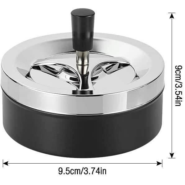 Cendrier rotatif Relaxdays - cendrier avec couvercle - Ø 8 cm - cendrier à  vent 