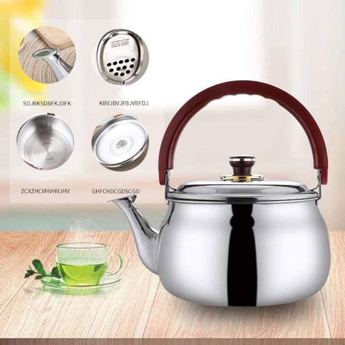 Bouilloire à thé en acier inoxydable, theiere avec infuseur amovible théière en Inox polie miroir bouilloire d'eau de café pour maison restaurant café hôtel bar (1500ml