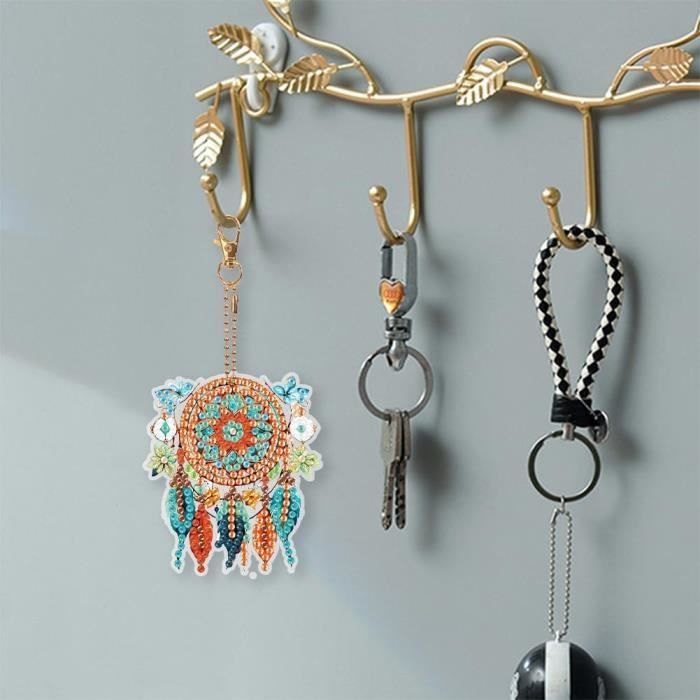 Starnearby Diamond Painting Porte Clé Lettre Alphabet Strass, Porte-clés de Peinture au Diamant Bricolage, Broderie Diamant Porte Clé Double Face, Peinture Diamant Porte Clef Artisanat Pendentif