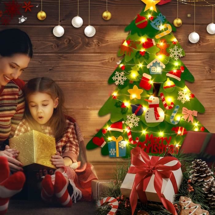 Sapin de Noël,Arbre de noël en feutre pour enfants, bricolage, décorations de joyeux noël Sapin de Noël,Arbre de noël en feutre pour enfants, bricolage, décorations de joyeux noël