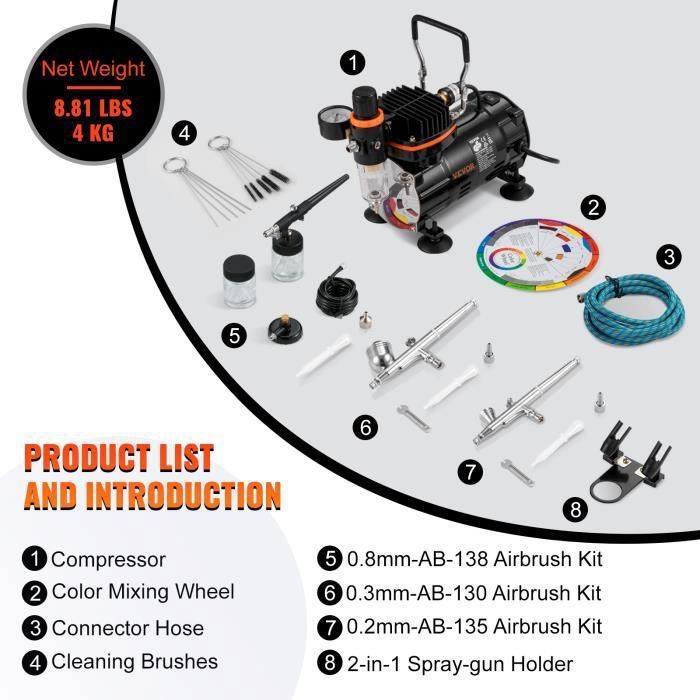Compresseur Aérographe Professionnel Kit Aérographe Complet Compresseur Aérographe Professionnel Kit Aérographe Complet