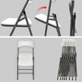 Meubles de Jardin - Table de 180 cm 8 chaises - Sièges pliants blanc imperméable-2