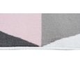 TAPISO Tapis Chambre Ado Poils Ras Pinky Rose Noir Triangles Polypropylène Intérieur 120x170-2