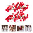 150pcs fruits rouges fleur Houx baies artificielle auswählen décoration à Noël bricolage  FLEUR-PLANTE ARTIFICIELLE - FLEUR SECHEE-2