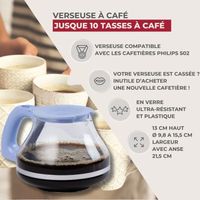 Verseuse Cafetière Philips 502 - Verre Résistant Fackelmann, Compatible Modèle 502