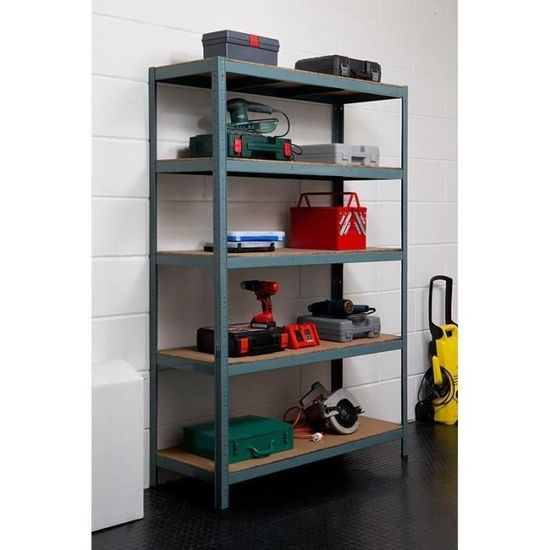 sodiac etagere rayonnage charge lourde 5 tablettes 175 kg par plateau 180 x 120 x 45 cm cdiscount bricolage