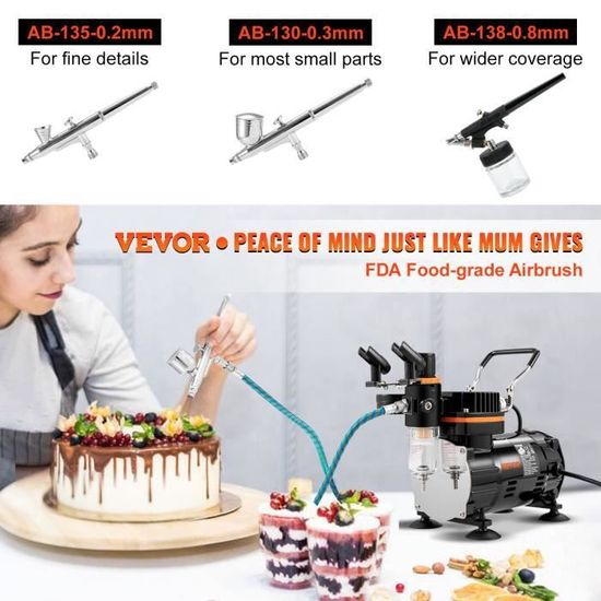 Compresseur aérographe double Action, Kit de pistolet à peinture, outil Compresseur aérographe double Action, Kit de pistolet à peinture, outil