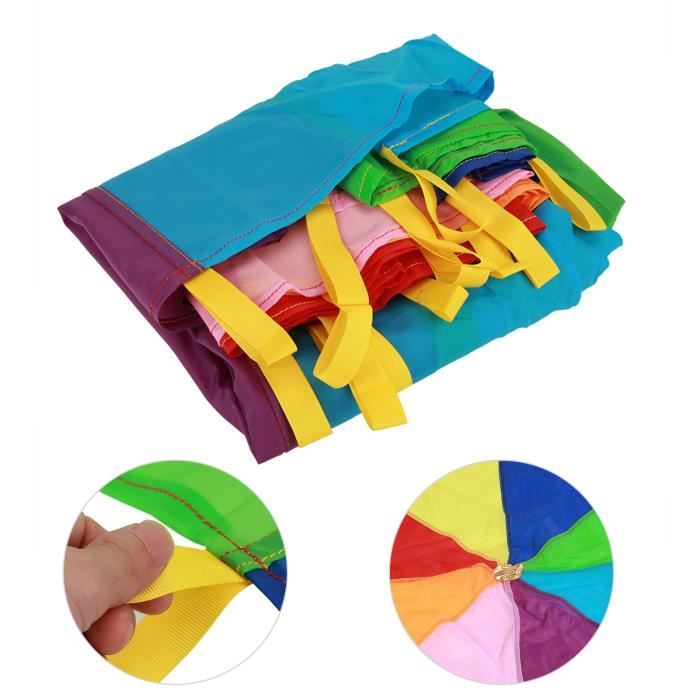 parachute de jeu en plein air Parachute arc-en-ciel multicolore pour  enfants Développement d'exercices jeux scientifique Mothinessto