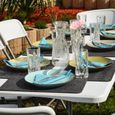 Meubles de Jardin - Table de 180 cm 8 chaises - Sièges pliants blanc imperméable-3