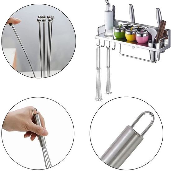 Fouet à Bille Fouet Cuisine Professionnel 2 Pièces Fouets en Acier Inoxydable Fouet Plat Fouet Patisserie Fouet Manuel en Acier Inoxydable pour Sauce de Cuisson Mélangeur 10 Pouces et 12 Pouces