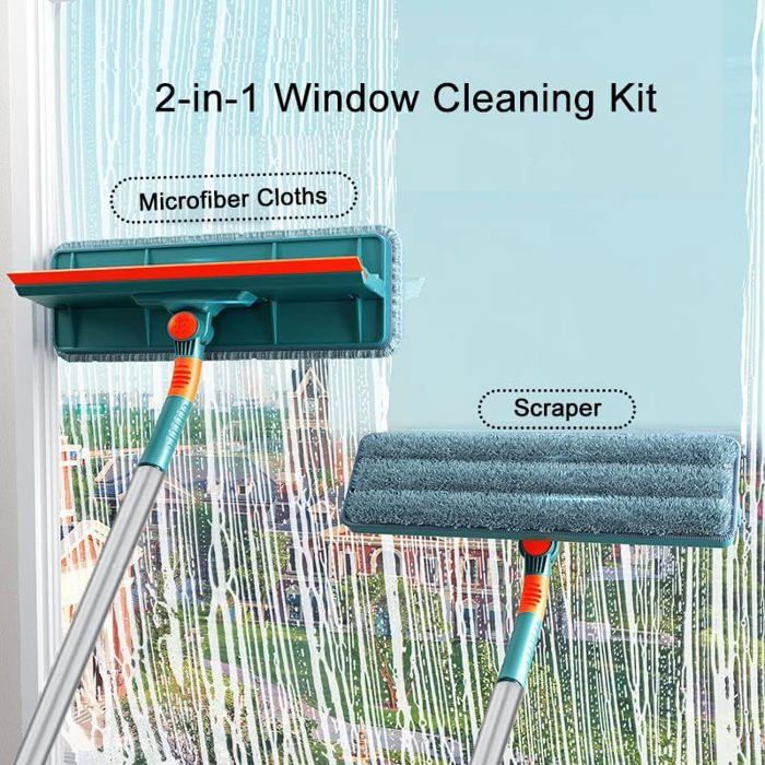 Nettoyeur de vitres extensible de 2,1 m, équipement de nettoyage de