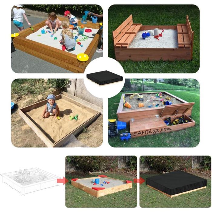 Housse de protection anti-poussière en tissu imperméable, 150x150x20cm, housse de bac à sable adaptée au bac à sable de piscine de jardin | Leroy Merlin