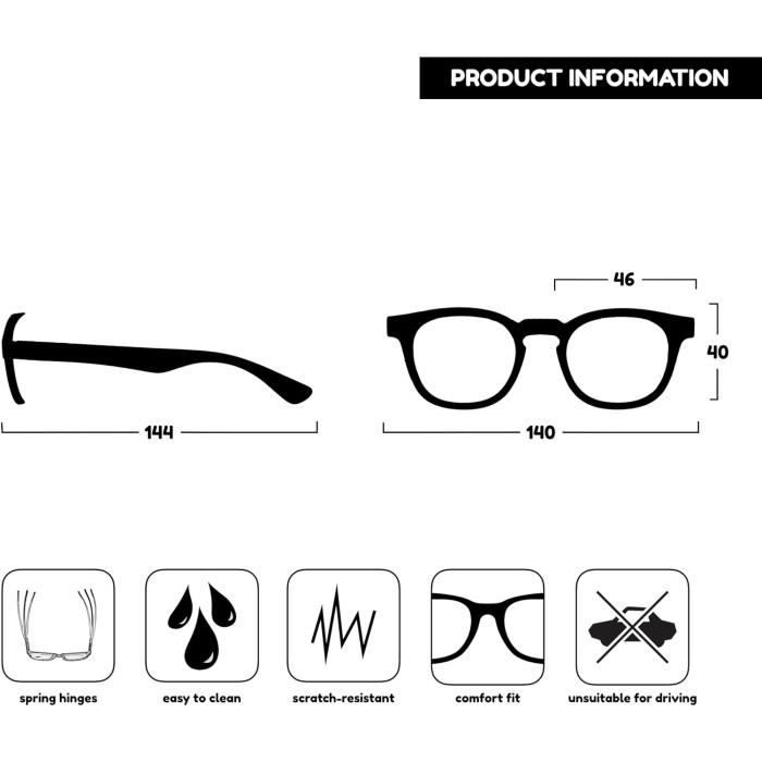 OPULIZE Ava Lunettes de Lecture Pack de 2 Avec Monture