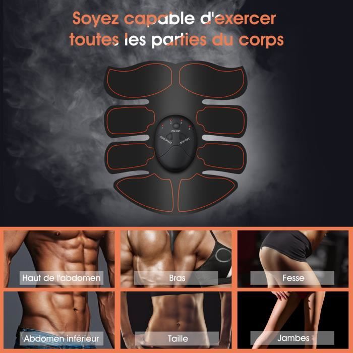 Stimulateur électrique stimulateur musculaire EMS ceinture de vibration  abdominale ABS muscle fesses formateur massage maison - Cdiscount Sport