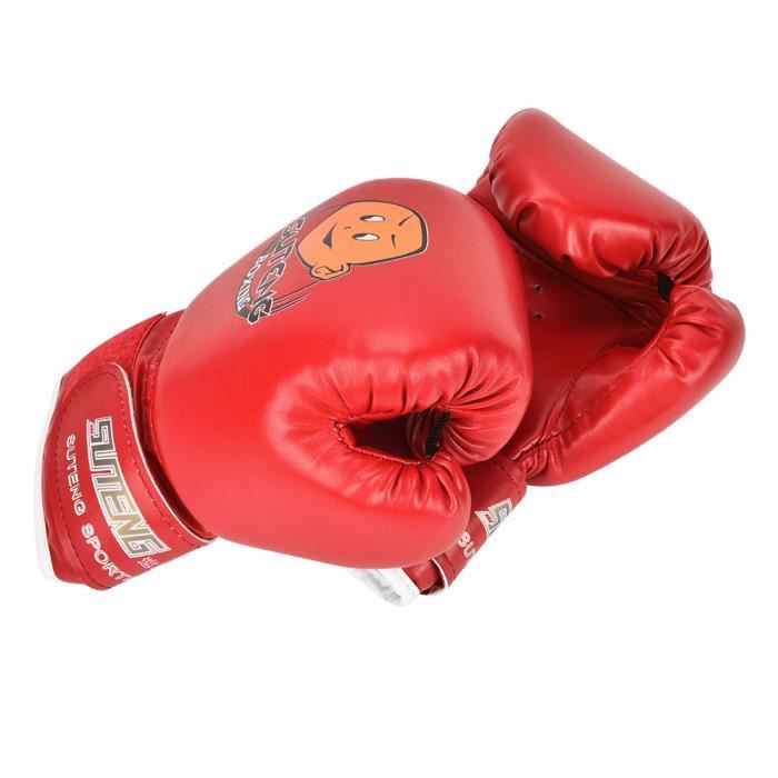 Gants De Boxe Enfant 3-12 Ans – Cuir PU Respirant – Protection Renforcée – Idéal Muay Thai, Kickboxing, Sac De Frappe – Motif Fun Dessin Animé