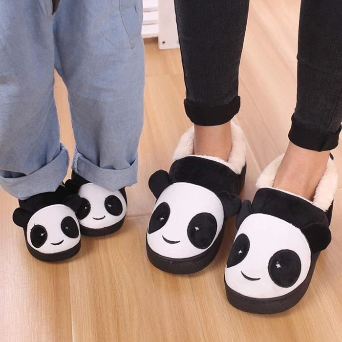Chaussons de Maison Enfant Fille Garçon Peluche Panda - Blanc - Taille 26-27  blanc - Cdiscount Chaussures