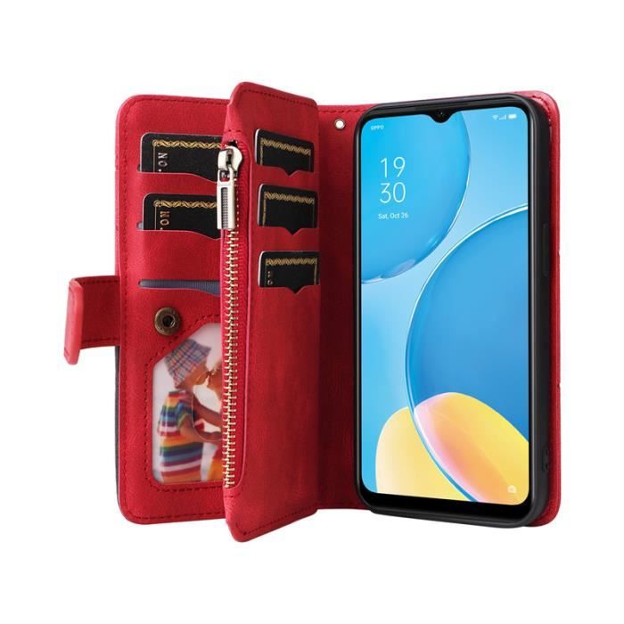 Coque Luxe Cuir Housse Etui A15 pour Apple iPhone 13 Pro Rouge