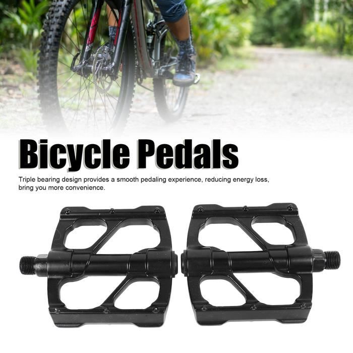 GEWAGE Pédales de vélo de route/de montagne - Pédales de vélo à 3 roulements - Pédales plates